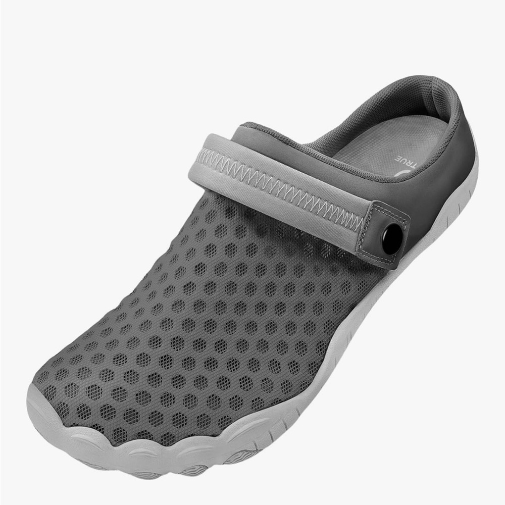 Gray Mesh Slip-On Clogs